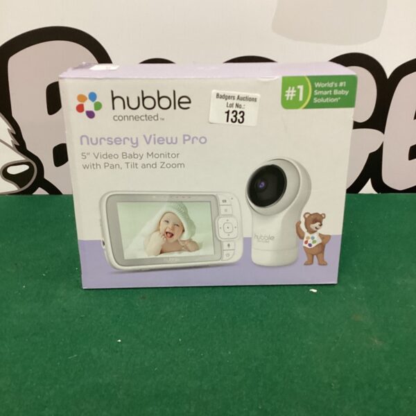 Hubble Nursery View Pro video baby monitor in box.