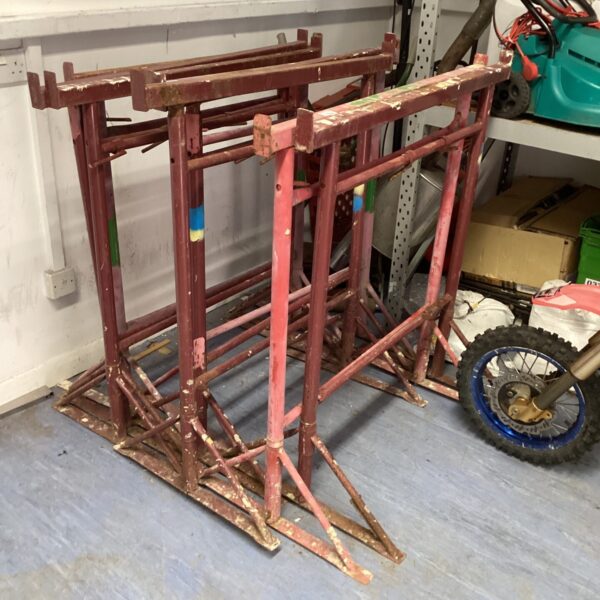 Four sets of metal builders Tressels