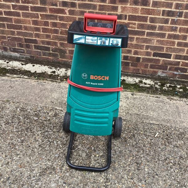 Bosch AXT Rapid electric garden shredder for efficient waste disposal.