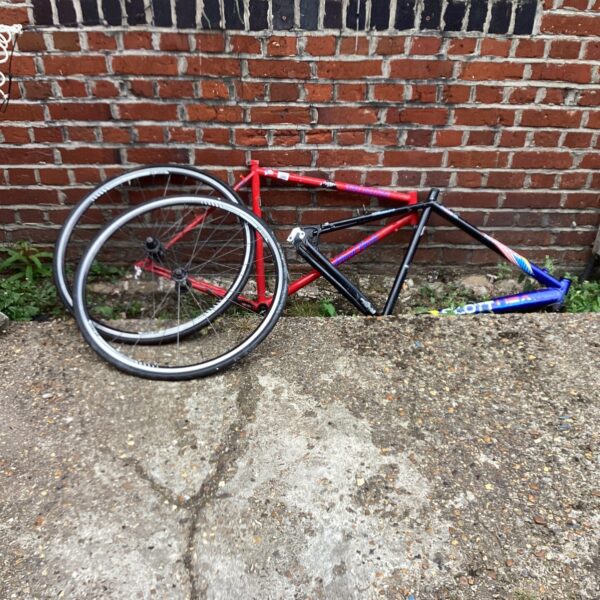 Two Bike Frames and Two Wheels