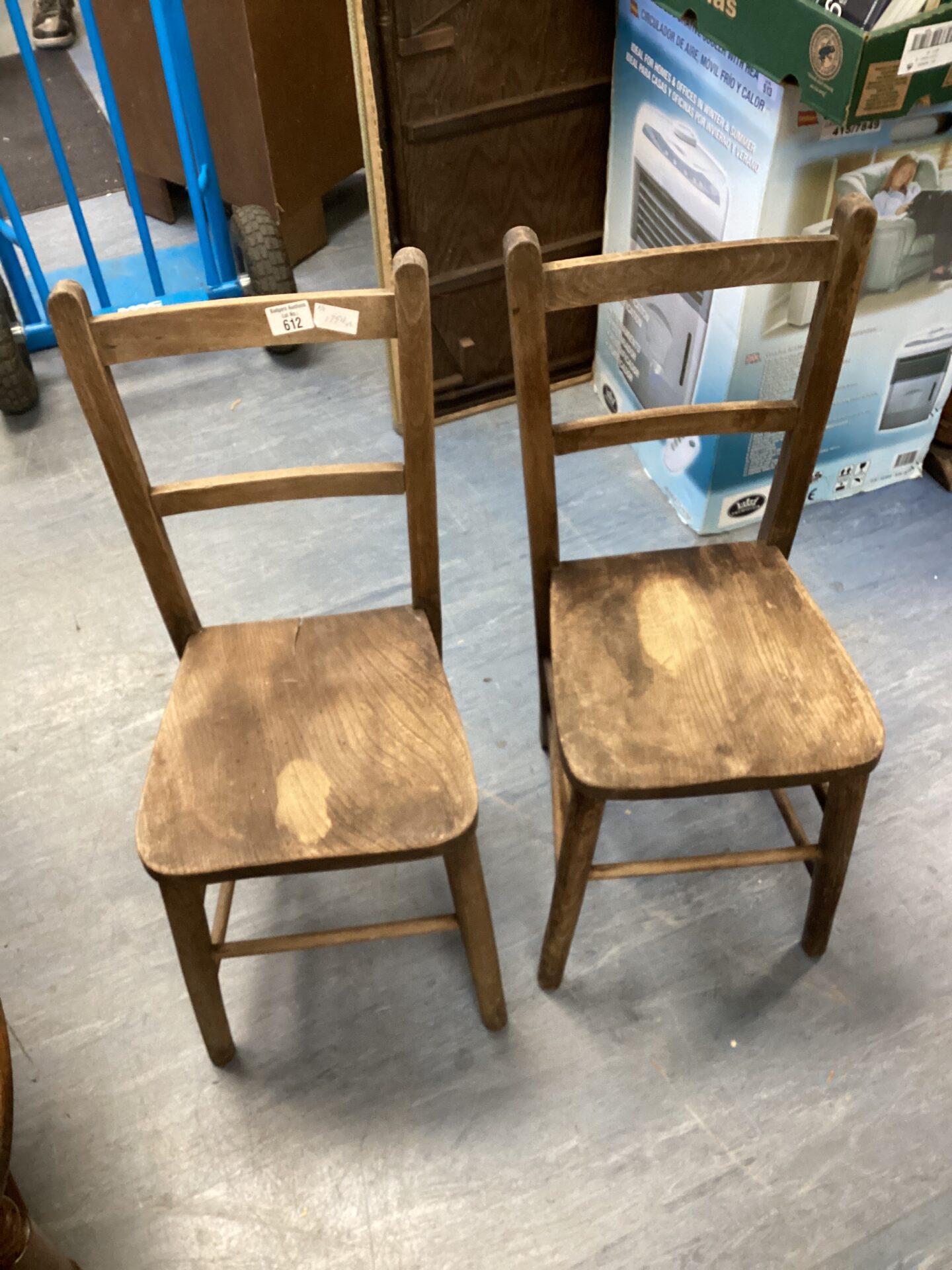 612 Two vintage childs chairs