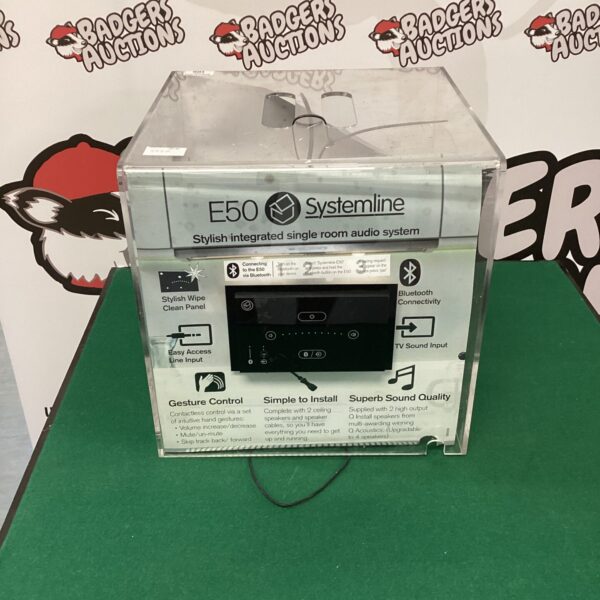 Systemline E50 audio system in original packaging.