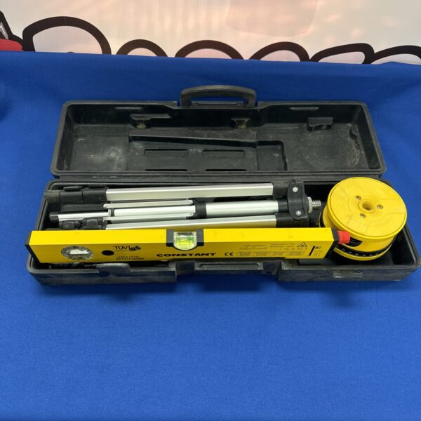 Constant laser level kit with tripod in carrying case.