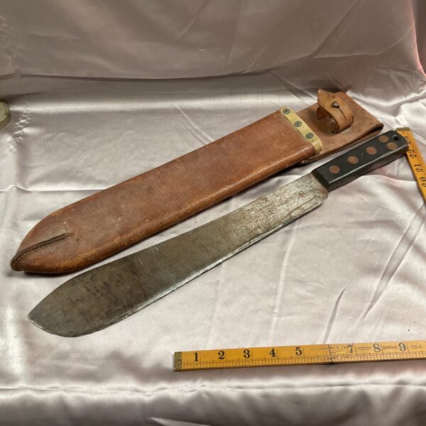 British army 1961 dated martindale machete with 1942 dated leather Sheath