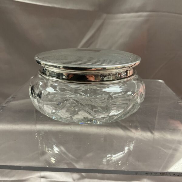 Vintage Mappin and Webb silver lidded jar with hallmarked silver.