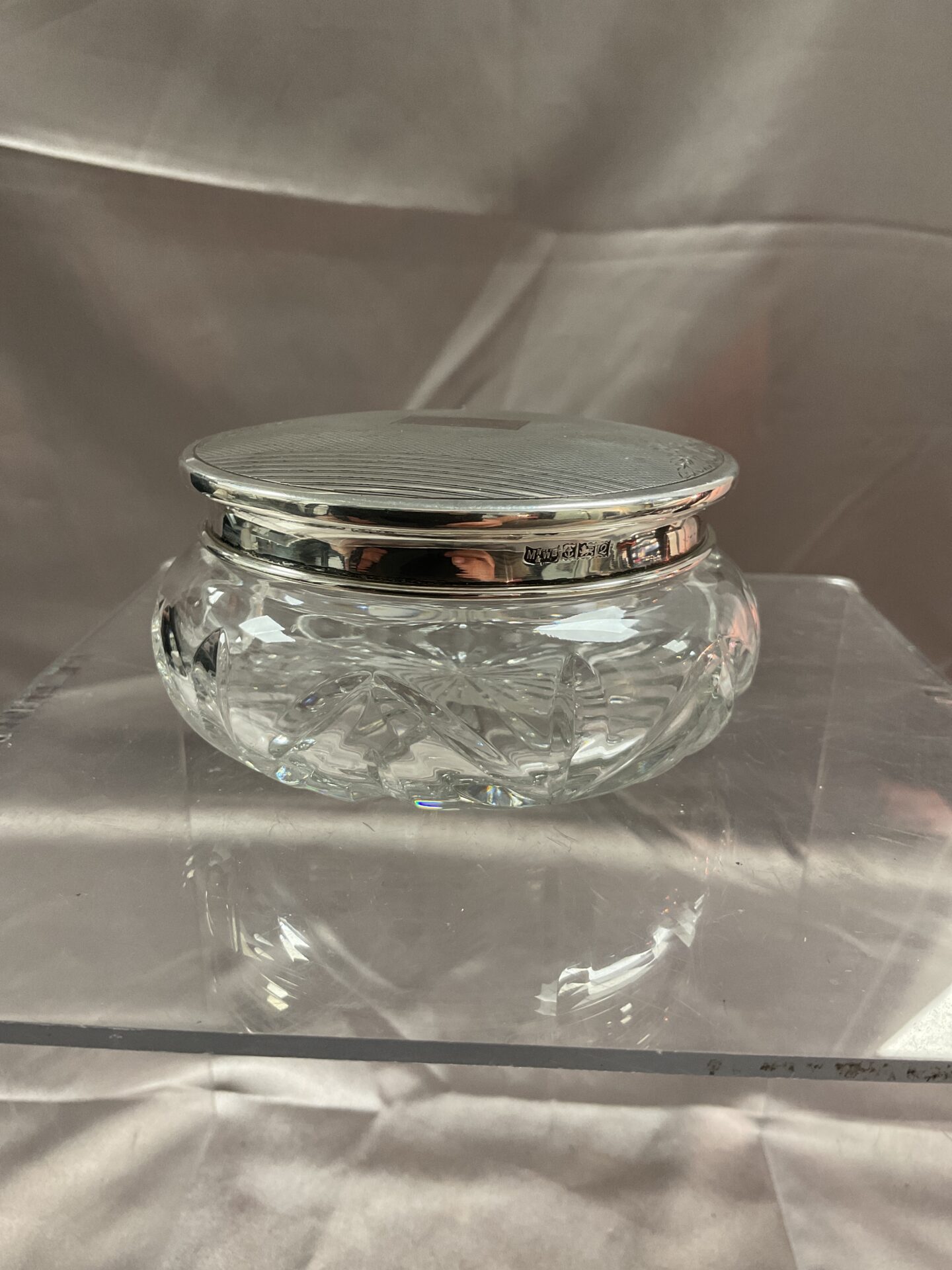 781 Mappin and Webb Hallmarked silver lidded 4” jar