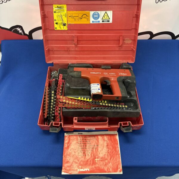 Vintage Hilti DX450 nail gun in used condition.