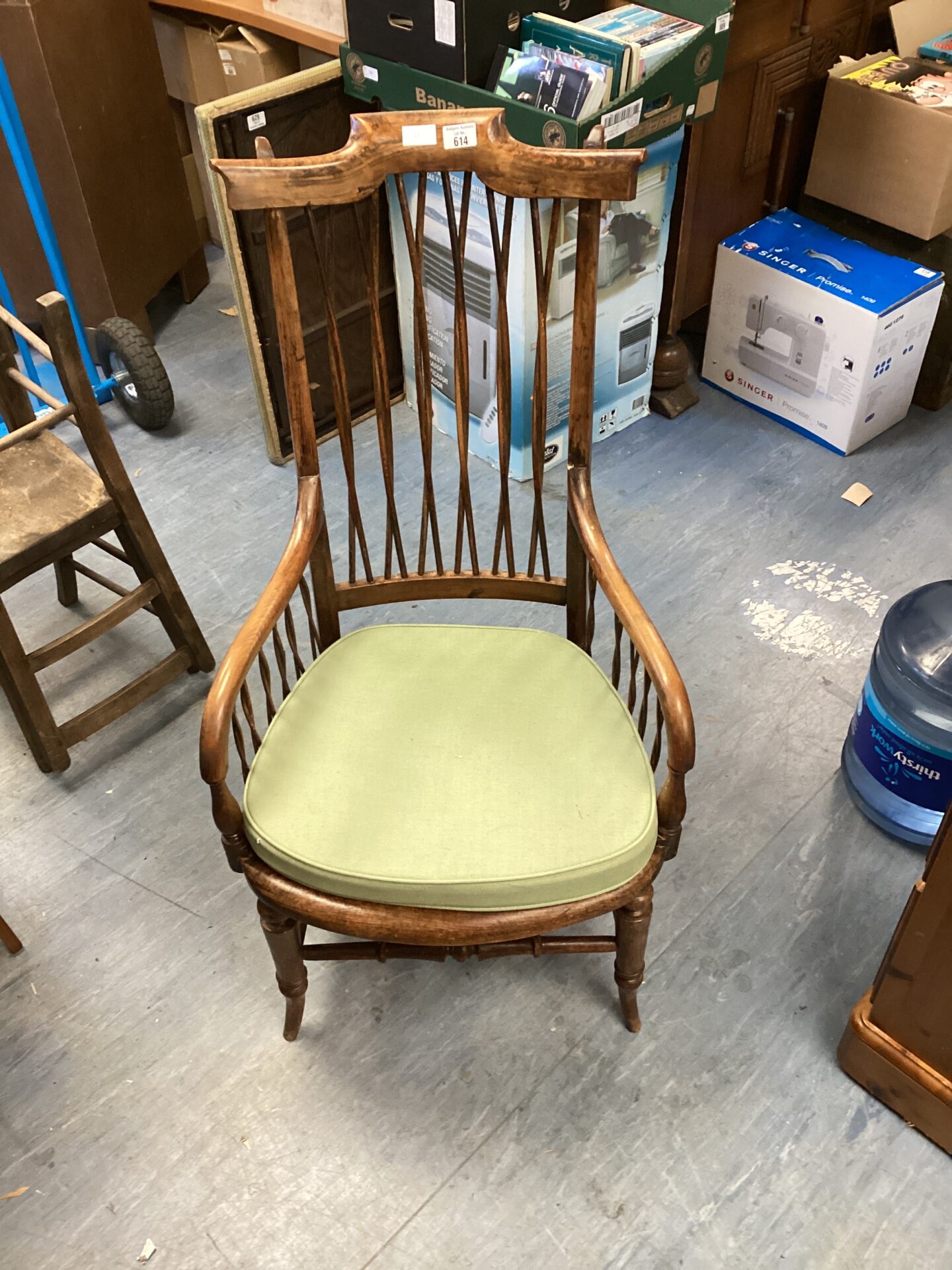 614 antique stick back chair