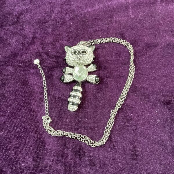 Sparkling Butler and Wilson crystal racoon statement necklace.