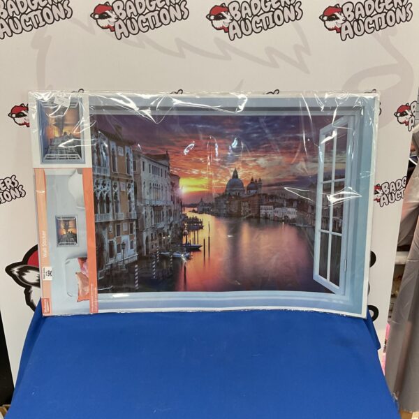 Large wall sticker of Venice canals for home decor.