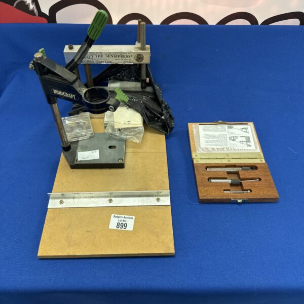 Vintage Minicraft drill press with Huffam centre locator for hobbyists.