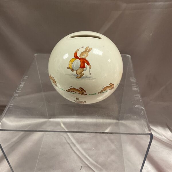 Vintage Royal Doulton Bunnykins money box, ceramic bunny bank.