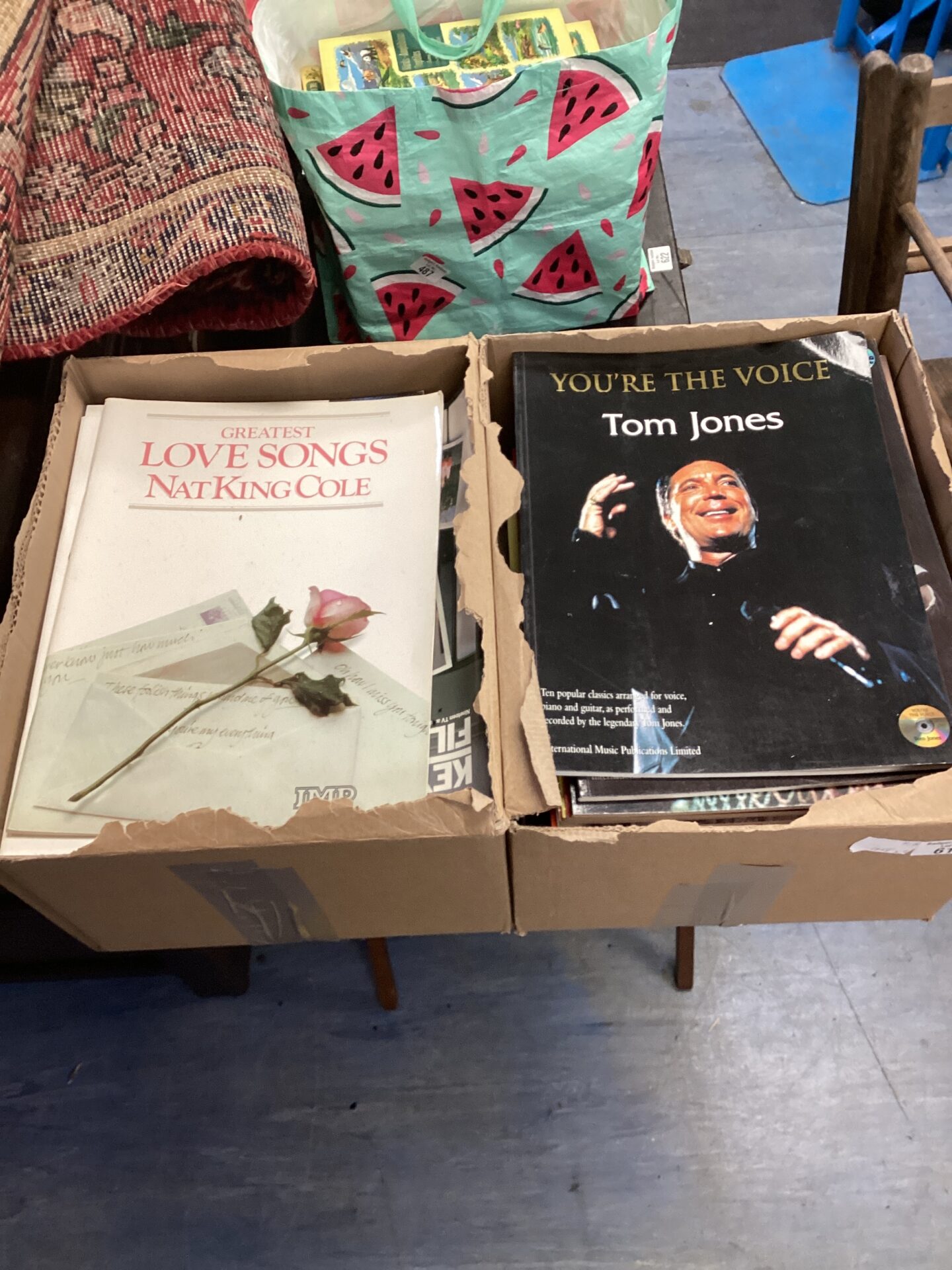 615 two boxes of music tablisher books