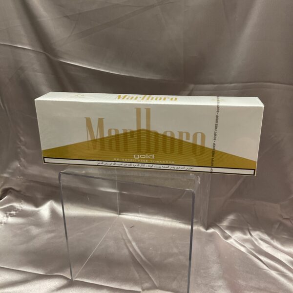 Unopened pack of 200 Marlboro Gold cigarettes for collectors.