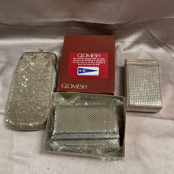 Vintage silver beaded Glomesh purse, a classic evening bag.