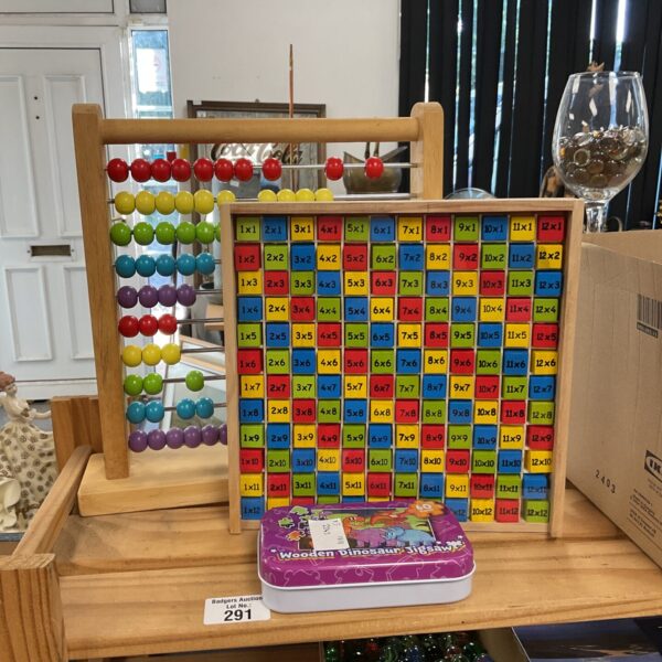 Colourful Bigjigs abacus with wooden counting blocks for early learning.