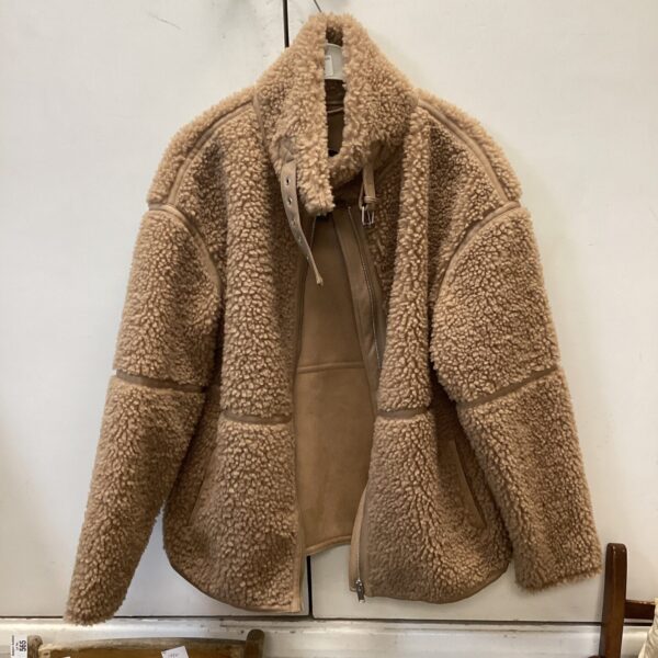 Cream M&S fleece jacket, size 12, women's winter coat.