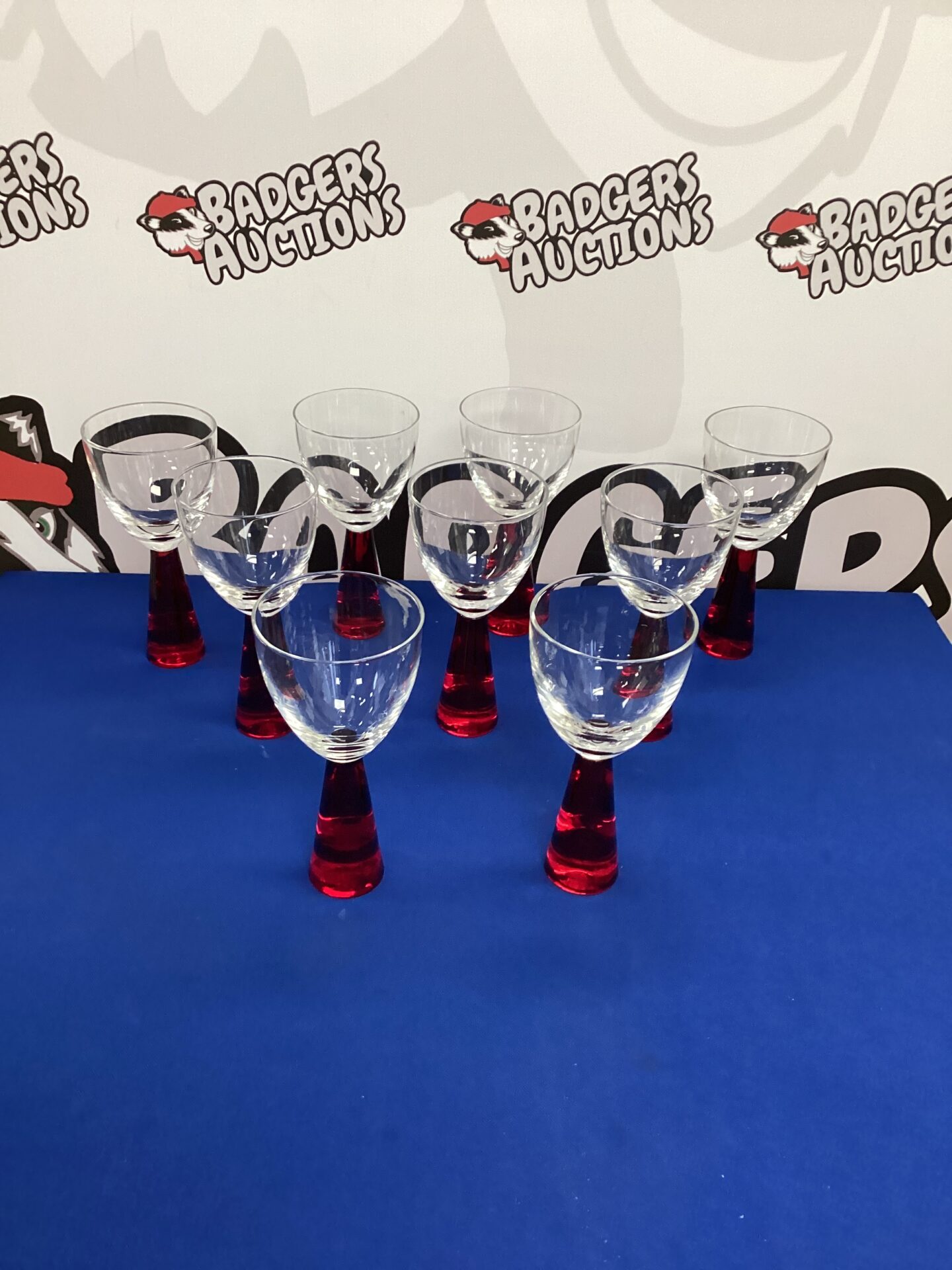 312 Artland Prescott Ruby Stem Wine Glasses