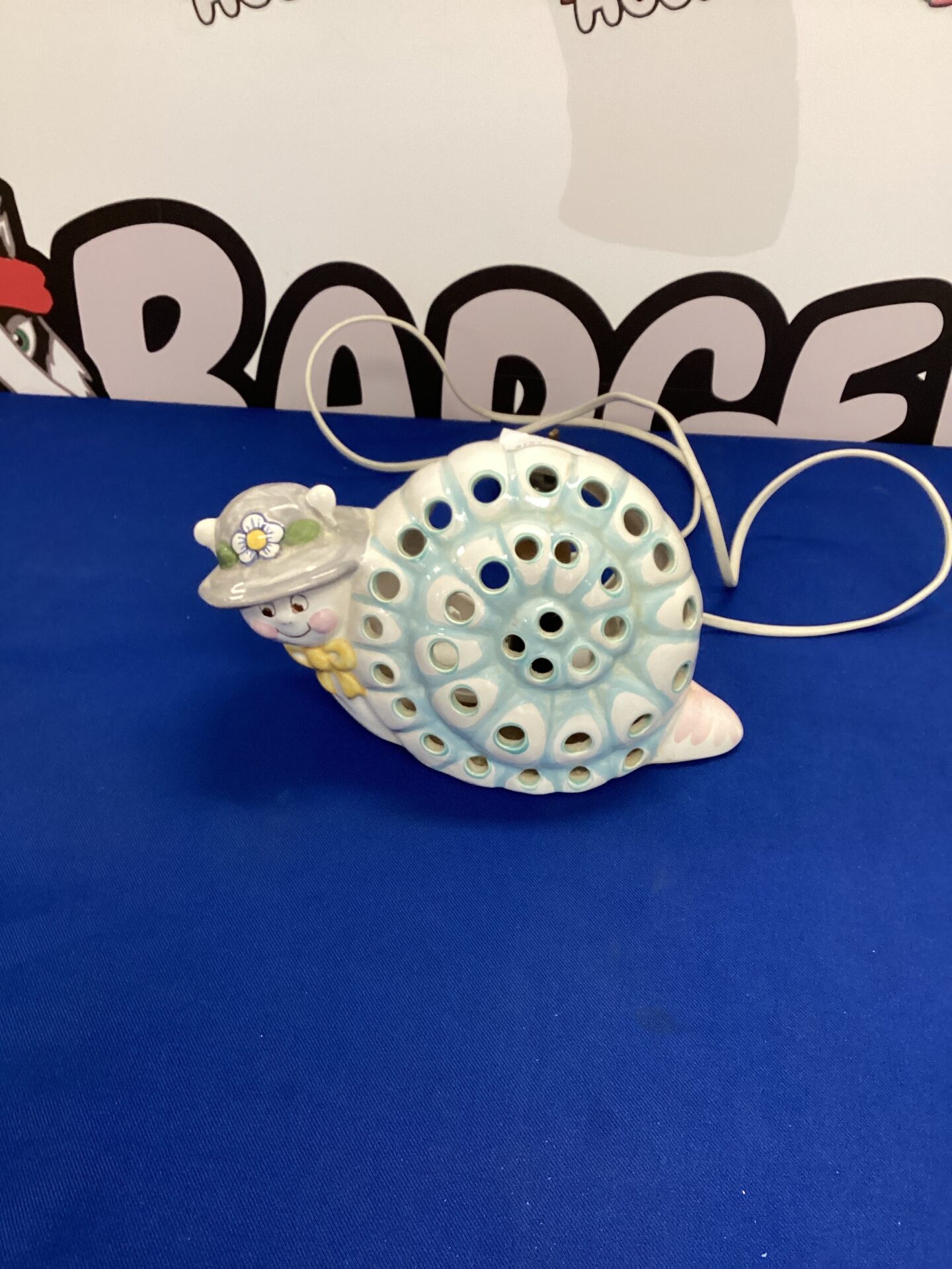 313 Piggery Pottery Snail Lamp in working order