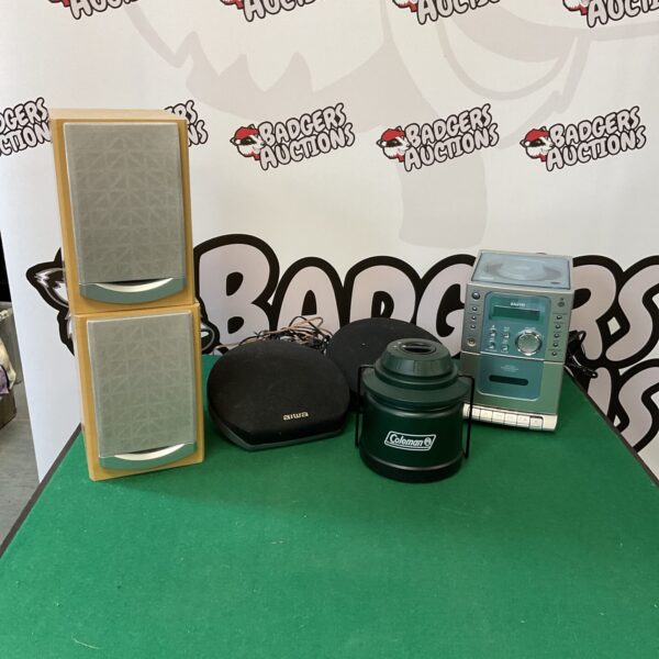 Vintage Aiwa speakers for a retro audio system.