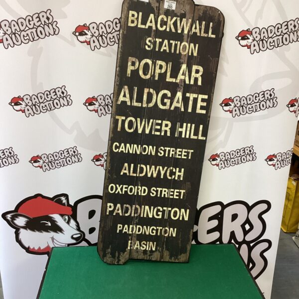 Vintage London Transport enamel station sign for collectors.