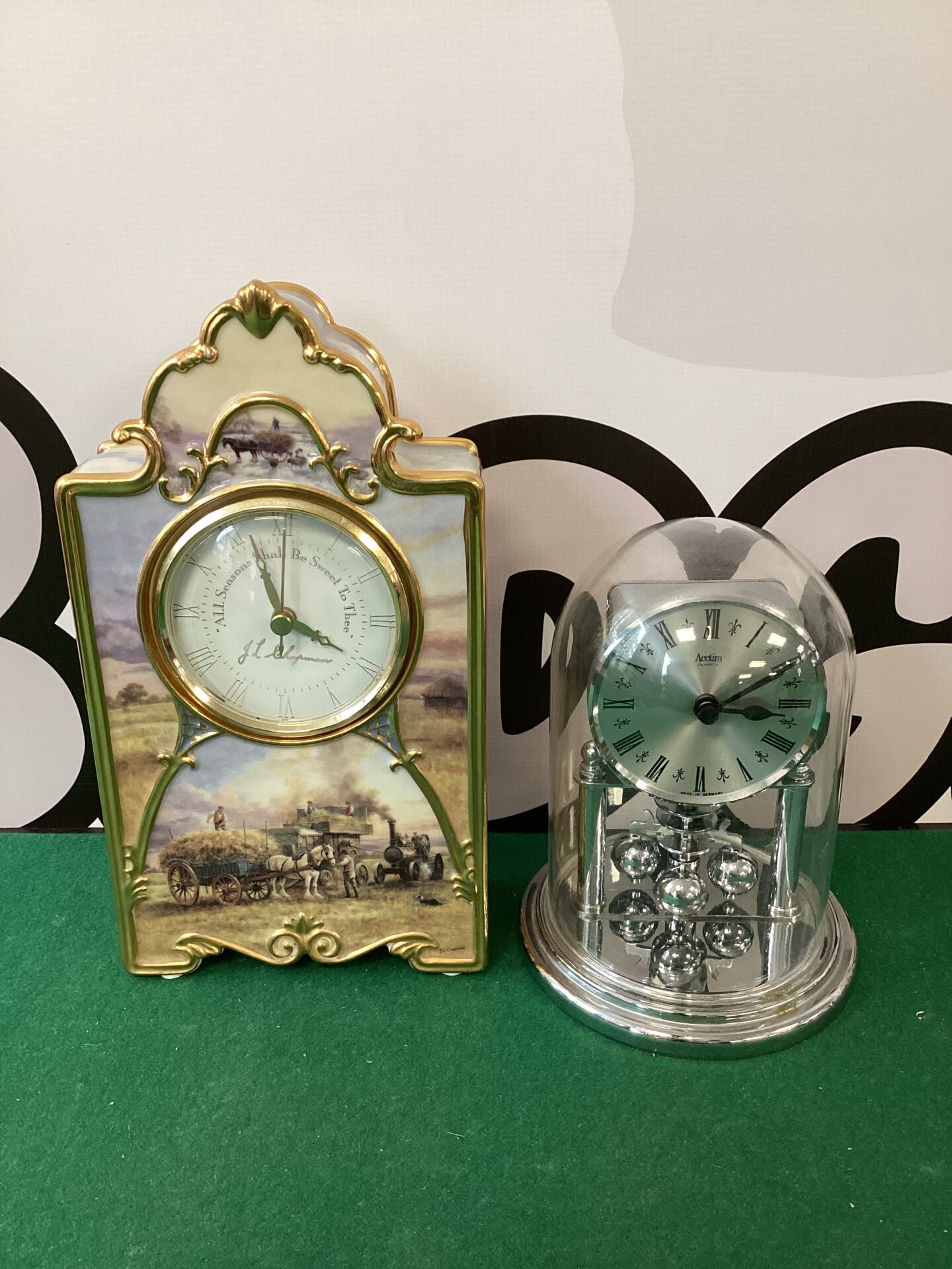 042 Acctim quarts do e clock & j l chapman porcelain clock