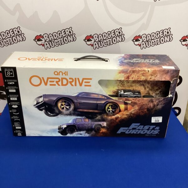 Anki Overdrive Fast and Furious Set robotic racing car on display.