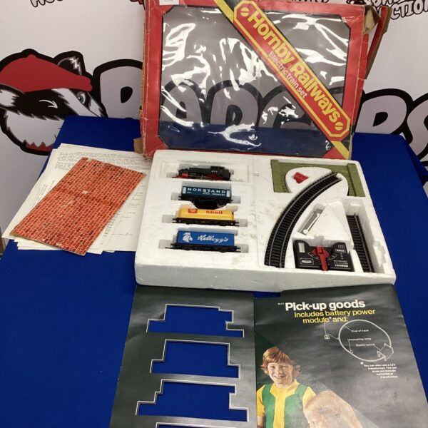 Vintage Hornby Railways set in original packaging, a collectible train set.