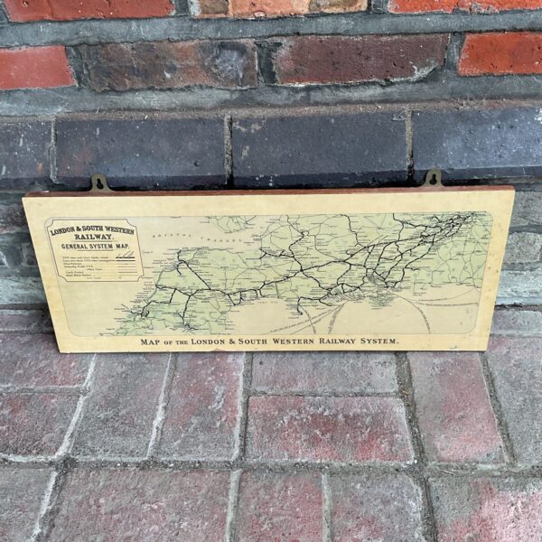 Antique London & South Western Railway map detailing the railway system.