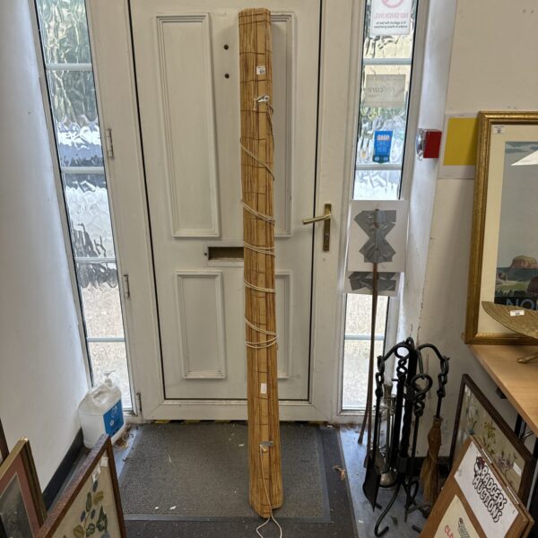 Used 6ft bamboo window blind for rustic home decor.