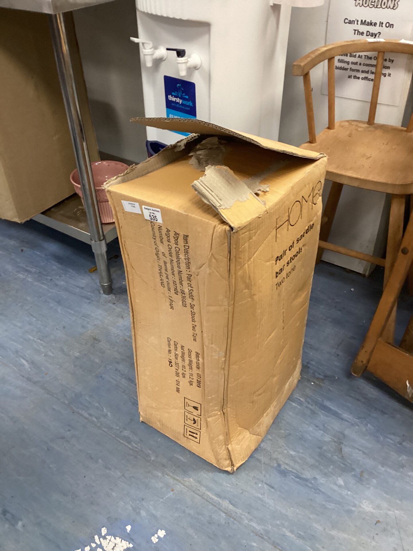 535 Two new in box home saddle bar stools two tone