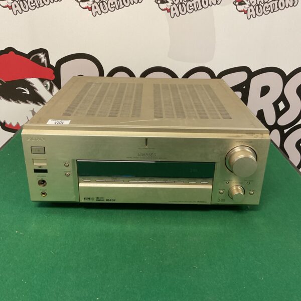 Front view of a vintage Sony VA555ES digital cinema amplifier.