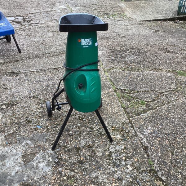 Black and Decker garden shredder for reducing garden waste.