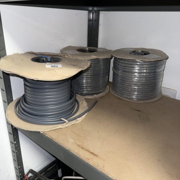 Lot of three electrical cable reels, new and used.
