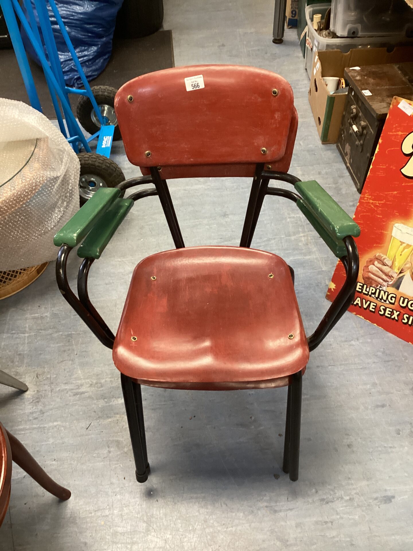 566 pair of vintage svhool armchairs
