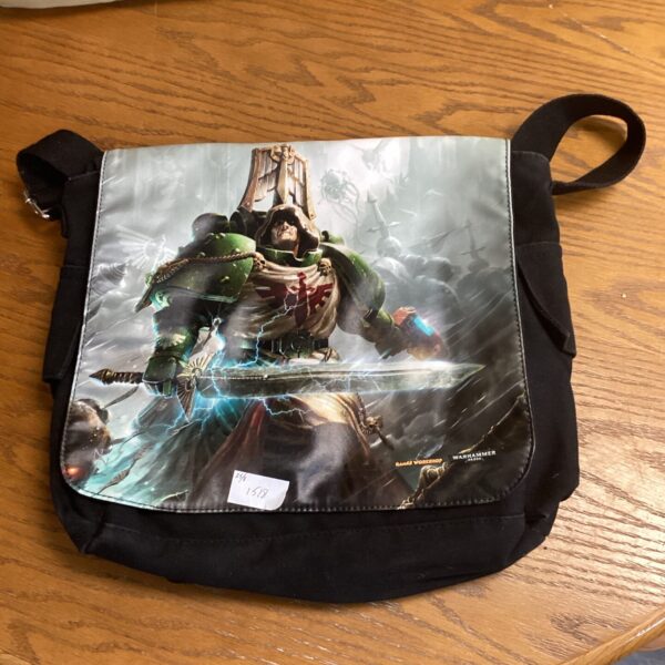 Warhammer Games Workshop bag with Space Marine design.