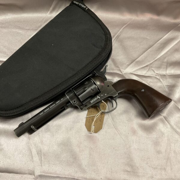 Close-up of a Colt Single Action .177 cal CO2 revolver.
