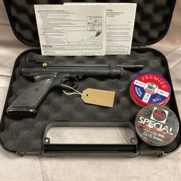 Vintage CO2 2240 bolt action pistol in travel case.