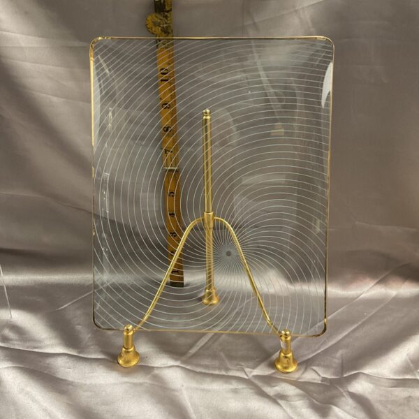 Vintage Chance Glass swirl plate with gold rim, 1960s design.