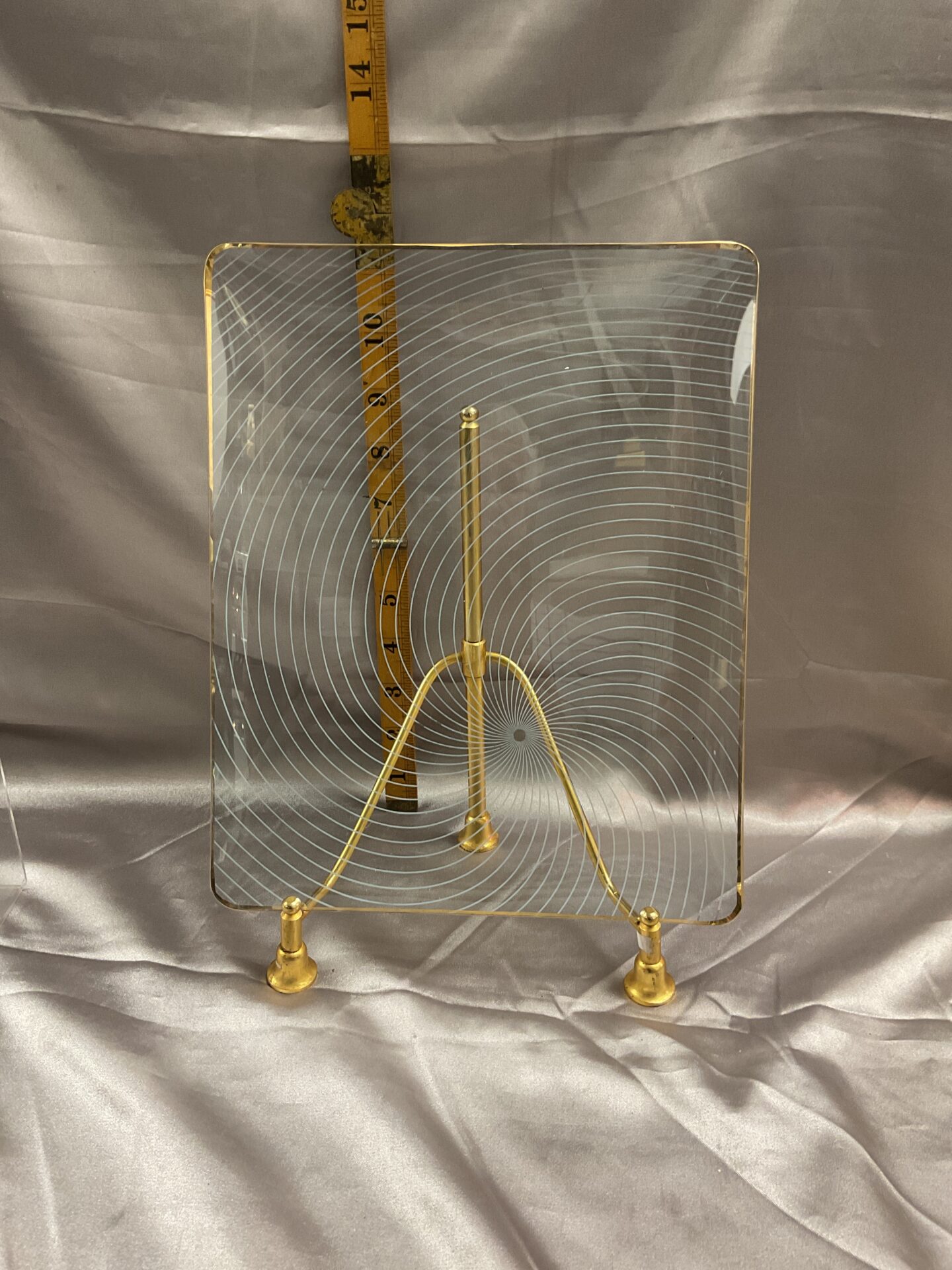 923 1960s chance glass sectional swirl plate with goldrim