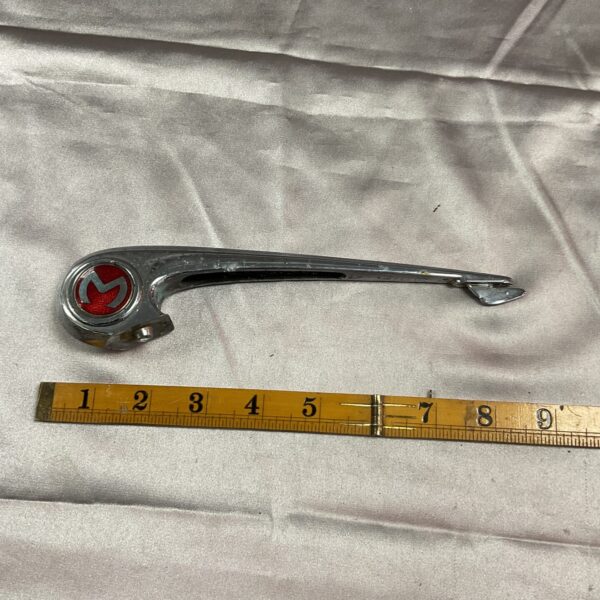 Vintage Morris 1000 bonnet ornament chrome badge