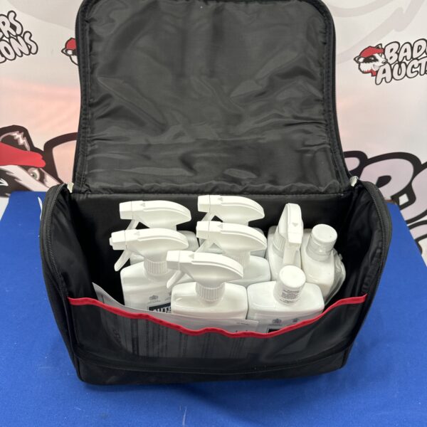 Autoglym Lifeshine kit with bottles inside a black carry bag.