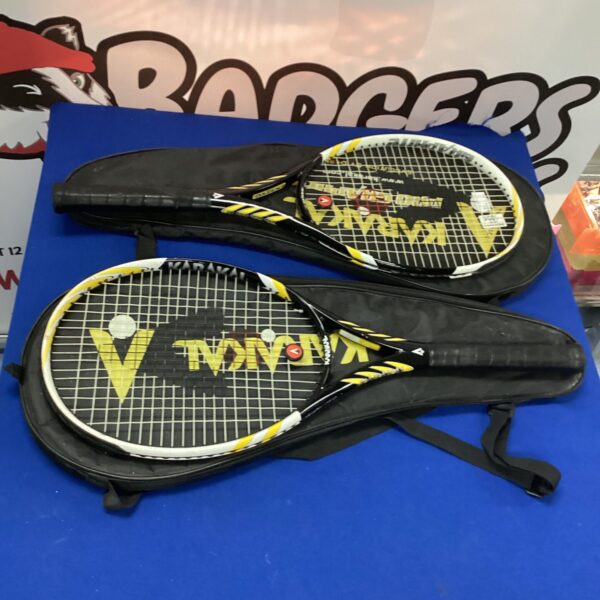 Pair of Karakal Pro Tour 120 tennis rackets in good condition.