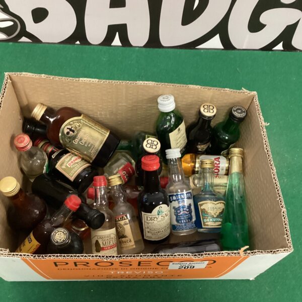 Assorted miniature spirit bottles including Gordons Gin for collectors.
