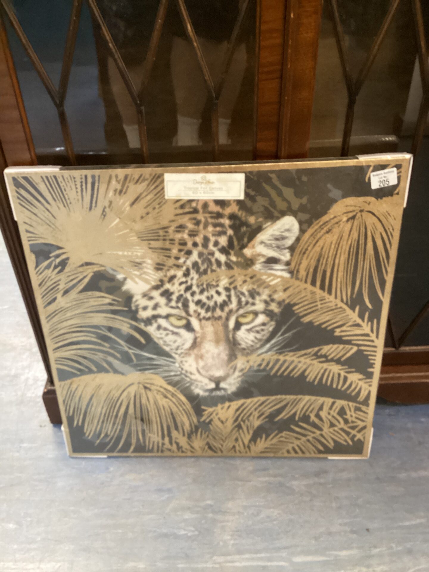 205 60x60cm tropical foil canvas print of leopard