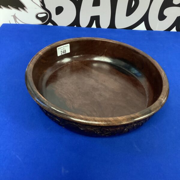 Dark African hardwood bowl with a smooth, polished finish.
