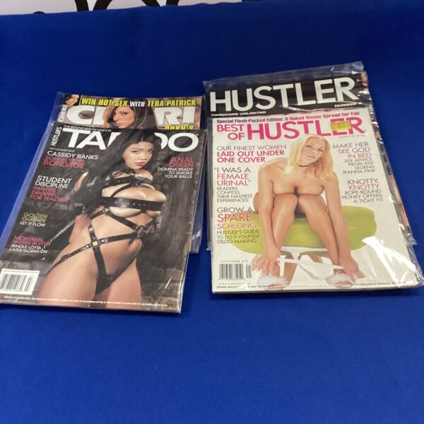 Vintage lot of adult magazines including Hustler and Taboo.