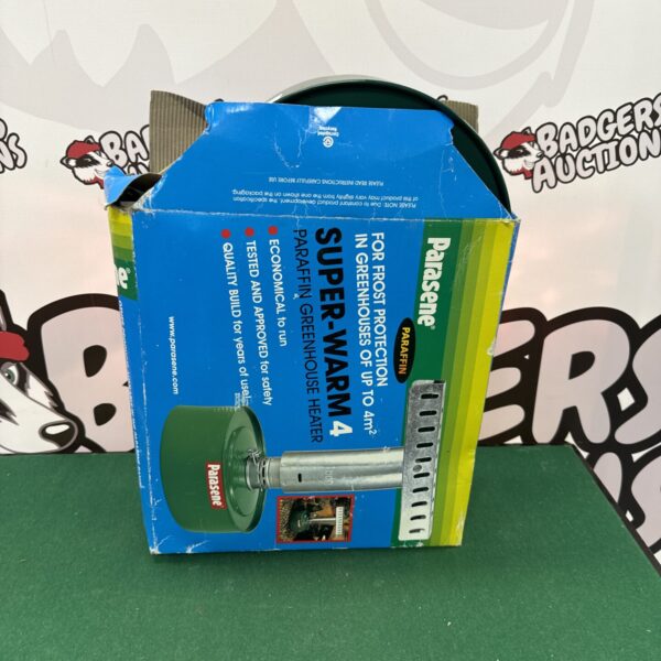 Parasene Super Warm 4 greenhouse heater for frost protection.