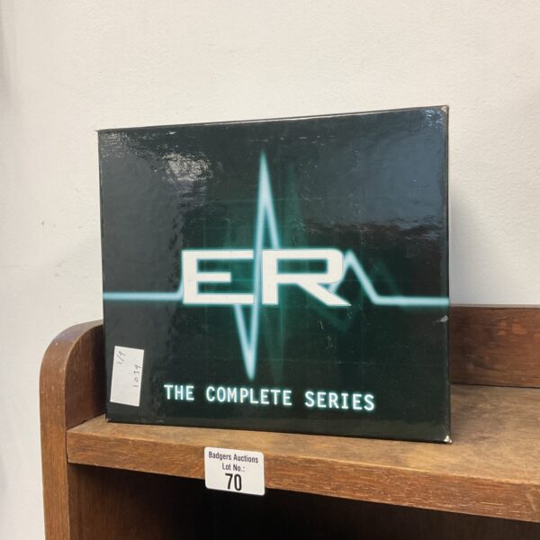 Front view of the ER complete series DVD box set.