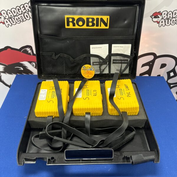 Lot of four Robin and Fluke electrical testers for circuit testing.
